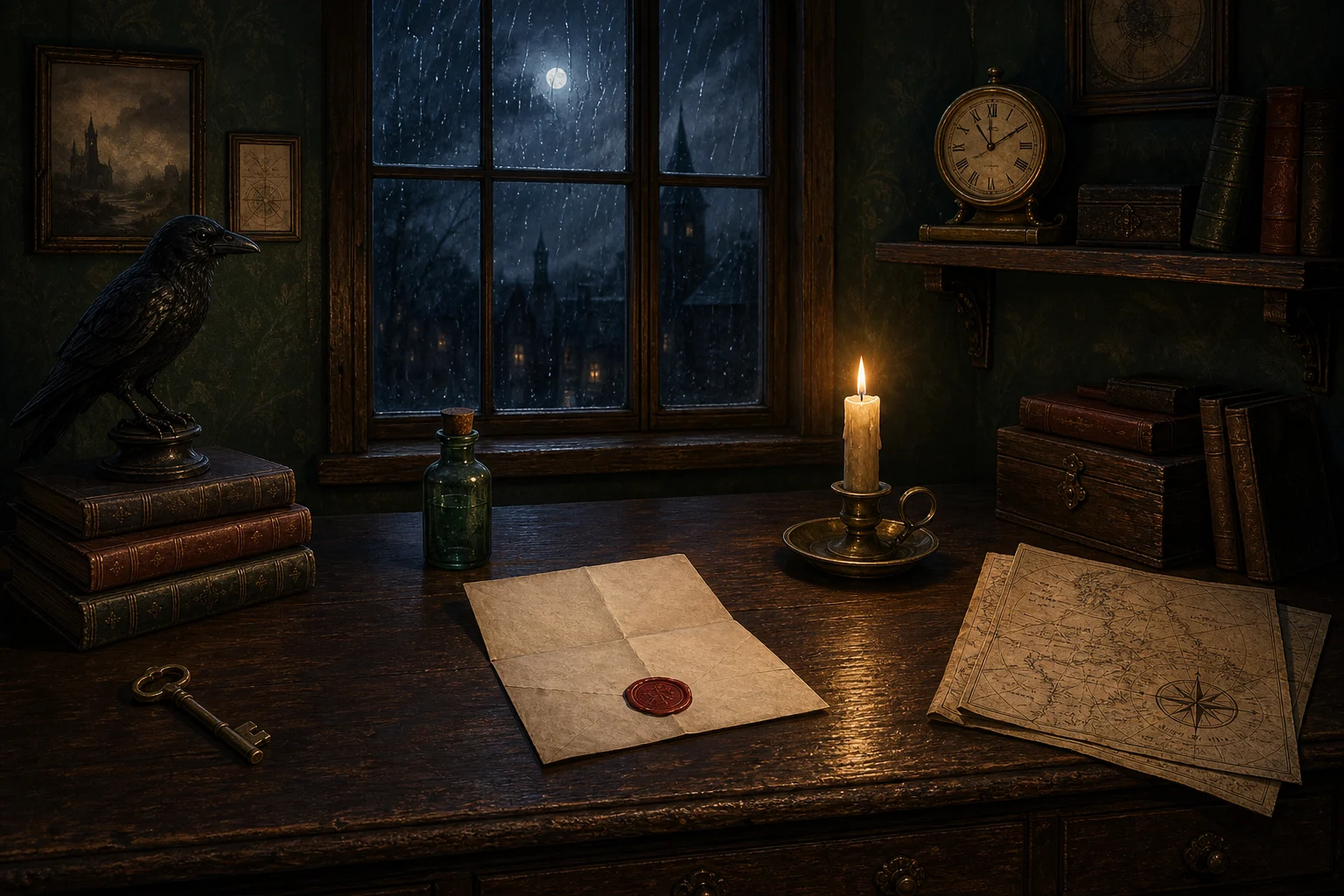 Mysterieuze studeerkamer, originele afbeelding